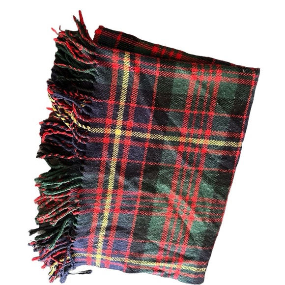 VTG Archie Brown & Sons Hamilton Bermuda Wool Throw Blanket Red Plaid 57"x38" - Picture 2 of 4